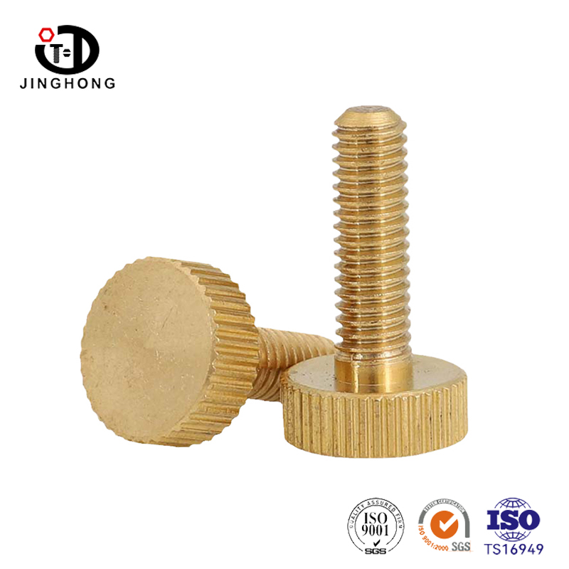 สกรูนิ้วหัวแม่มือทองทองเหลือง knurled