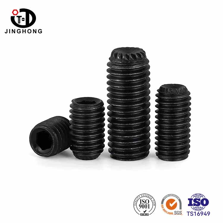 DIN916K ซ็อกเก็ตหกเหลี่ยมชุด knurl ชุดสกรูพร้อมจุดถ้วย